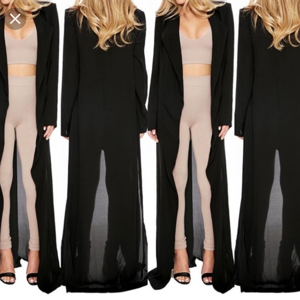 Naked wardrobe full length trench coat